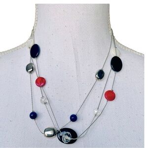Red and Black Beaded Layer Necklace